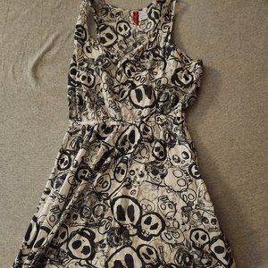 Rare Vintage skull dress from H & M black & white Size 4